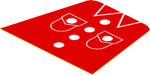 Sticker Minifig Torso with Red Shirt with Four Buttons and Patch Pockets