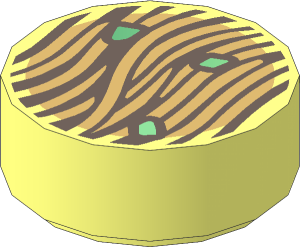 Tile  1 x  1 Round with Ramen Noodles Pattern