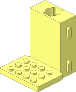 Brick  2 x  4 x  5 with Platform and Hole for Worm Screw
