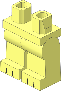 Minifig Hips and Legs with Black Gaps between 6 Toes Pattern