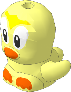 Animal Bird Chick with White Eyes, Yellow Crest and Orange Beak and Feet Pattern