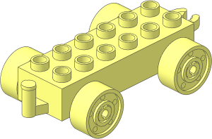 Duplo Car Base  2 x  6 with Wheels with Fake Bolts