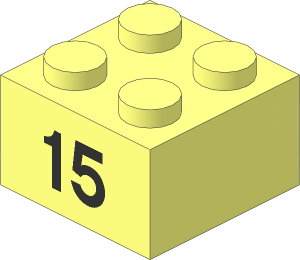 Brick  2 x  2 with Black "15" Pattern