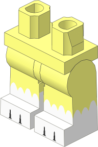 Minifig Hips and Legs with White Cat Foot Pattern