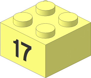 Brick  2 x  2 with Black "17" Pattern