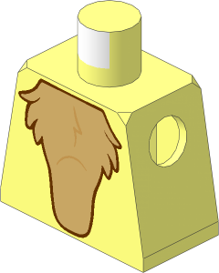 Minifig Torso with Tan Furry Chest Pattern