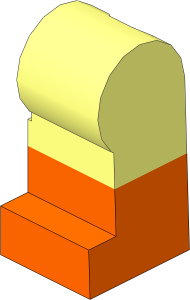 Minifig Leg Left with Orange Lower Leg Pattern