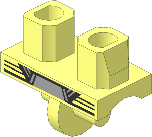 Minifig Hips with Silver Panels and Light Bluish Grey Straps Pattern