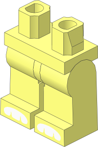 Minifig Hips and Legs with White Rabbit Feet Pattern