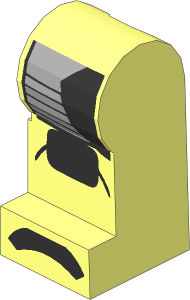 Minifig Leg Left with Silver and Metallic Dark Grey Armour Pattern