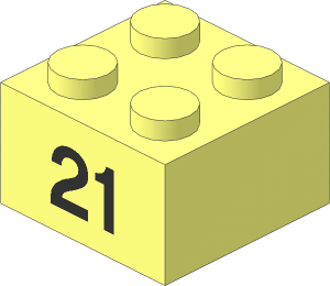 Brick  2 x  2 with Black "21" Pattern