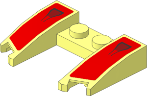 Wedge  3 x  4 x  0.667 with Black Air Vent on Red Background Sticker