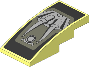 Slope Brick Curved  4 x  2 with Grey Engine on Black Background Sticker
