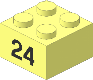 Brick  2 x  2 with Black "24" Pattern