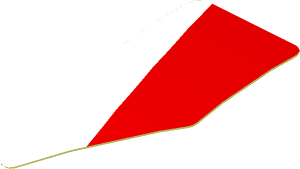 Sticker  0.8 x  1.6 with Black Triangle and White Stripe on Background Left (Formed)