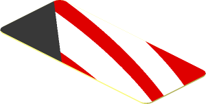 Sticker  0.8 x  1.9 with White Stripes on Red Background Right