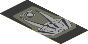Sticker  1.8 x  4.0 with Grey Engine on Black Background
