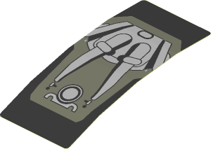 Sticker  1.8 x  4.0 with Grey Engine on Black Background (Formed)