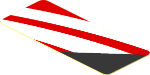 Sticker  0.8 x  1.9 with White Stripes on Red Background Left