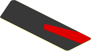 Sticker  0.8 x  2.5 with Sticker  0.8 x  2.5 with Silver Trapezoid and Red Stripe on Black Background Right