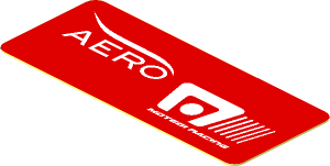 Sticker  0.8 x  1.9 with White Logos on Red Background Left