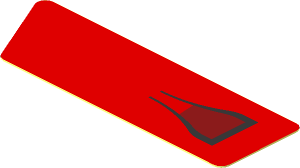 Sticker  0.8 x  2.5 with Black Air Vent on Red Background Left
