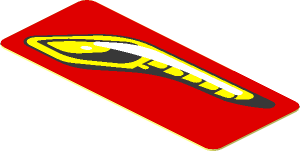 Sticker  0.8 x  1.9 with Headlamp on Red Background Right
