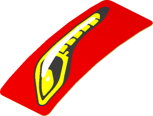 Sticker  0.8 x  1.9 with Headlamp on Red Background Right (Formed)