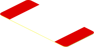 Sticker  0.8 x  1.8 with Red Stripes on White Background