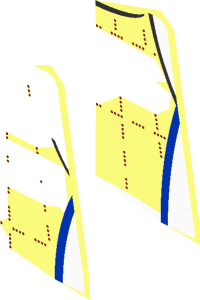 ~Minifig Torso with Racing Suit with Ferrari Scuderia Corsa Logos and Dotted Stripes Pattern - One Half