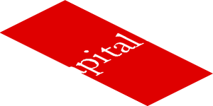 ~Sticker  0.8 x  4.1 with Silver Ferrari Horse and White CapitalSource Logos on Red Background - Third Face
