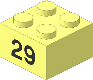 Brick  2 x  2 with Black "29" Pattern