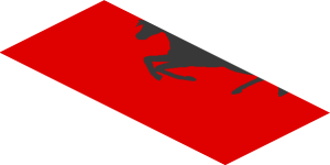 ~Sticker  0.8 x  4.1 with Silver Ferrari Horse and White CapitalSource Logos on Red Background - Seventh Face