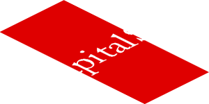 ~Sticker  0.8 x  4.1 with Silver Ferrari Horse and White CapitalSource Logos on Red Background - Tenth Face