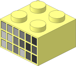 Brick  2 x  2 with Grey Squares on  2 Sides Pattern
