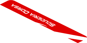 ~Sticker  1.9 x  1.8 with Ferrari Logo and White 63 on Green Square and White Stripes on Red Background Left - First Face