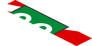 ~Sticker  1.9 x  1.8 with Ferrari Logo and White 63 on Green Square and White Stripes on Red Background Left - Third Face