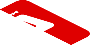 ~Sticker  0.8 x  1.9 with White Logos on Red Background Right - First Face
