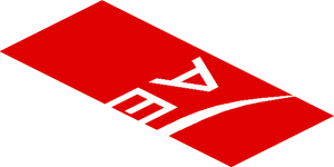 ~Sticker  0.8 x  1.9 with White Logos on Red Background Right - Fourth Face