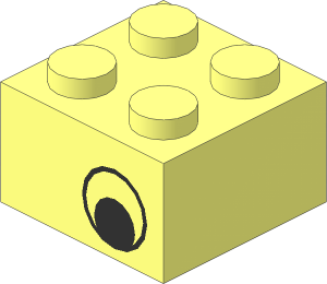 Brick  2 x  2 with Black Eye on Both Sides Pattern