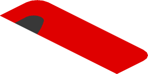 ~Sticker  0.8 x  1.9 with Headlamp on Red Background Right - First Face