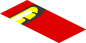 ~Sticker  0.8 x  1.9 with Headlamp on Red Background Right - Second Face