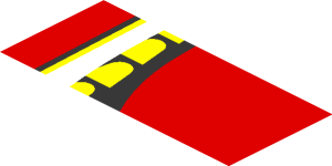~Sticker  0.8 x  1.9 with Headlamp on Red Background Right - Third Face