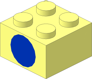 Brick  2 x  2 with Blue Dot Pattern
