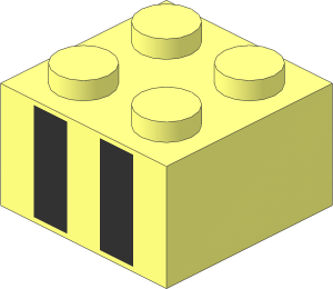Brick  2 x  2 with Two Black Rectangles Pattern