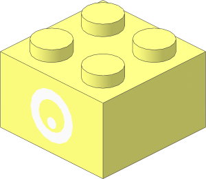 Brick  2 x  2 with Centred White Eye Pattern