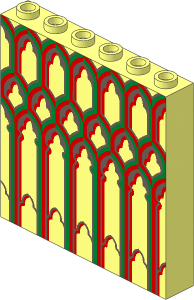 Panel  1 x  6 x  5 with Metallic Gold Arches and Pillars Pattern