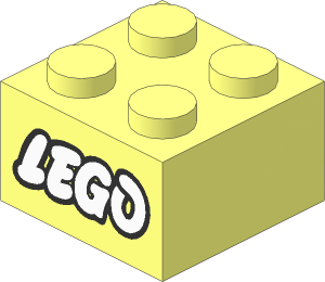 Brick  2 x  2 with LEGO Logo with Open "O" Pattern