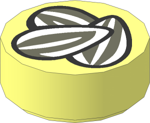 Tile  1 x  1 Round with Sunflower Seeds Pattern