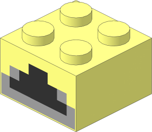 Brick  2 x  2 with Minecraft Oven Pattern